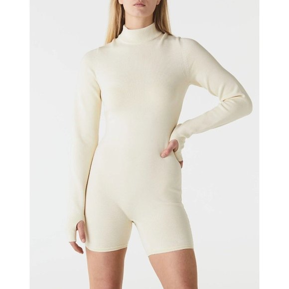Nike Every Stitch Considered $400 Cream Women's Bodysuit Made in Italy Jumpsuit - Picture 2 of 5